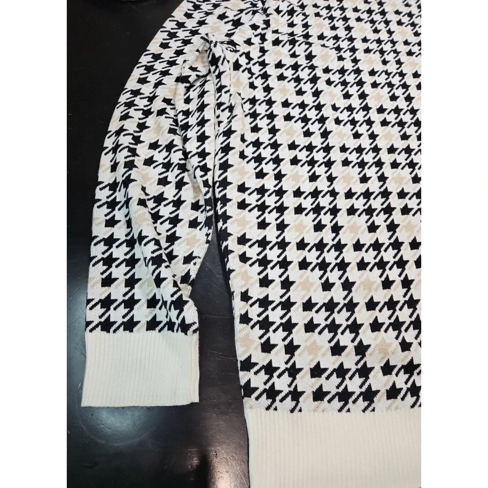 Shaquille O'Neal XLG Big‎ & Tall XXL Crew Pullover 2XL Sweater Houndstooth *EUC*